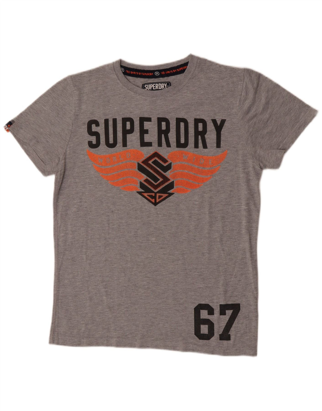 Superdry Мужская футболка с рисунком Верх среднего серого цвета