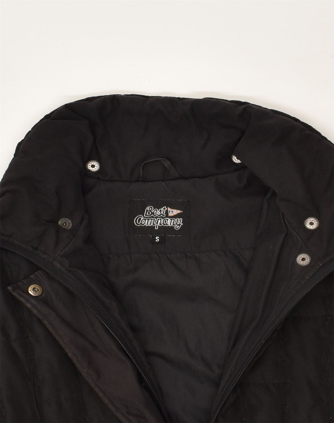 BEST COMPANY Womens Loose Fit Padded Coat UK 10 Small Black Polyester | Vintage Best Company | Thrift | Second-Hand Best Company | Used Clothing | Messina Hembry 