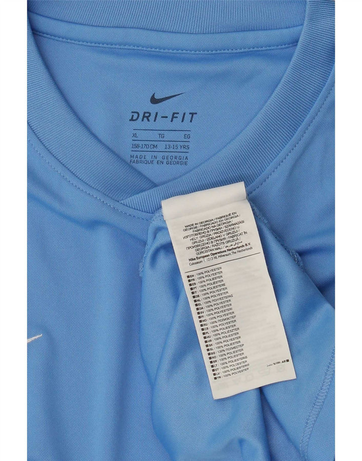 Футболка Nike Dri Fit для мальчиков, топ 13–14 лет, XL, синий полиэстер
