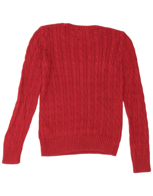 Женский джемпер с круглым вырезом Calvin Klein Jeans UK 14, хлопковый средний красный