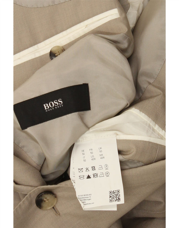 Мужской пиджак Hugo Boss с 2 пуговицами, EU 50, большой, бежевый, шерстяной