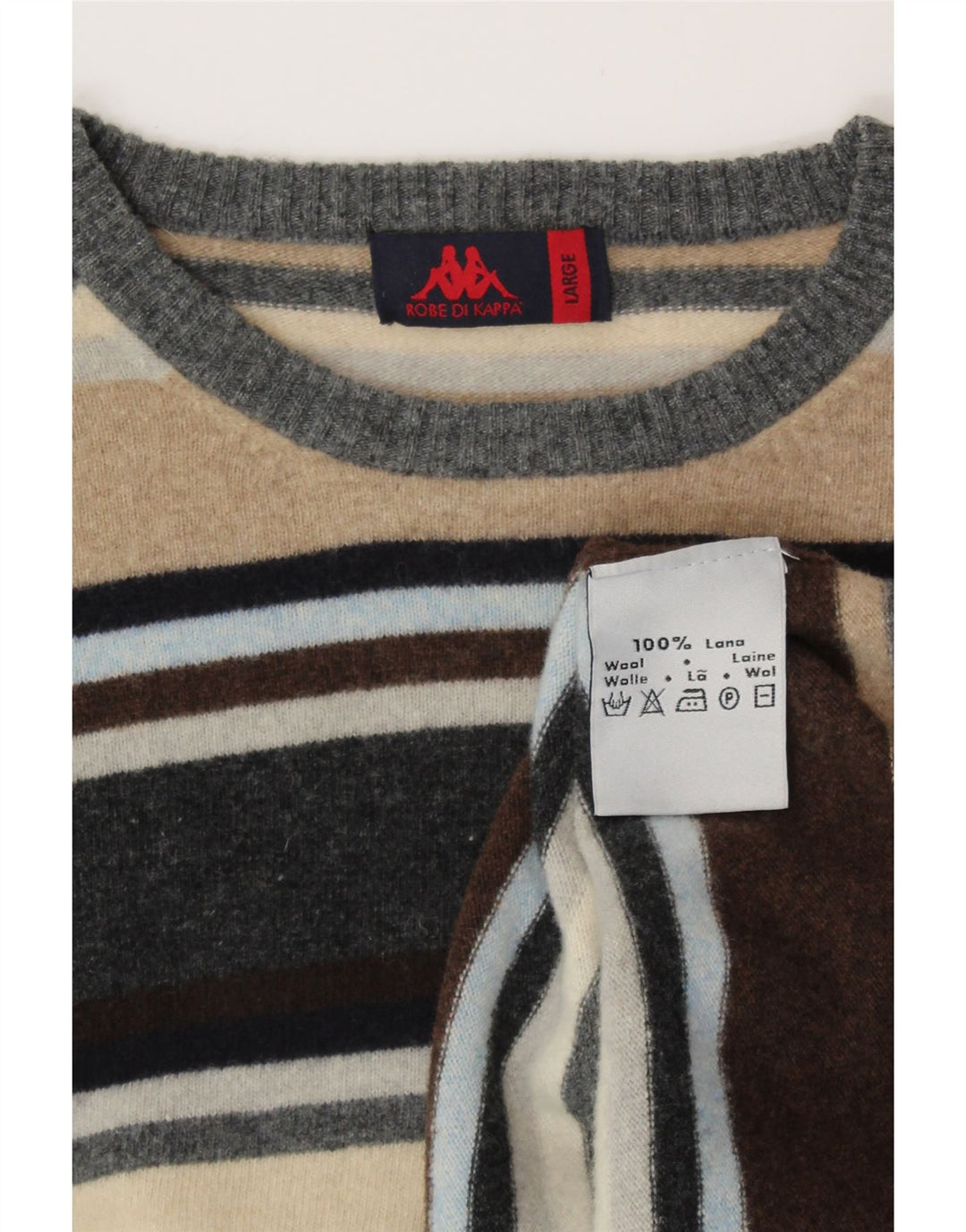 Женский свитер KAPPA с круглым вырезом, Великобритания, 16, большие разноцветные полоски