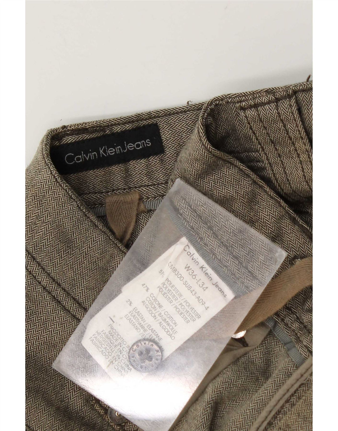 Calvin Klein Мужские прямые брюки карго W36 L34 Серый ёлочка