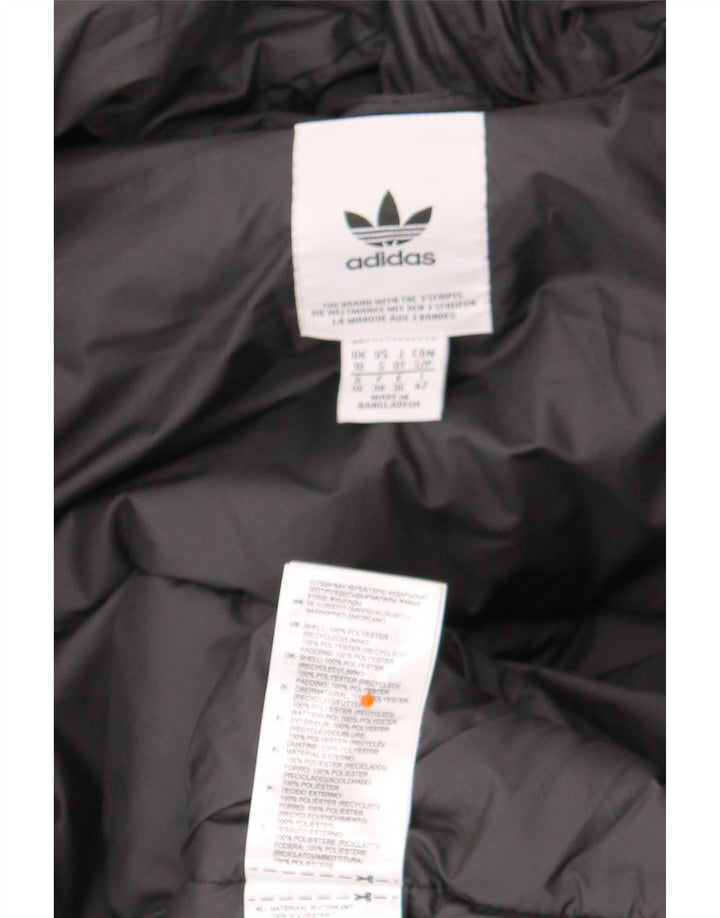 Женская утепленная куртка Adidas с капюшоном UK 10, маленькая, черный полиэстер