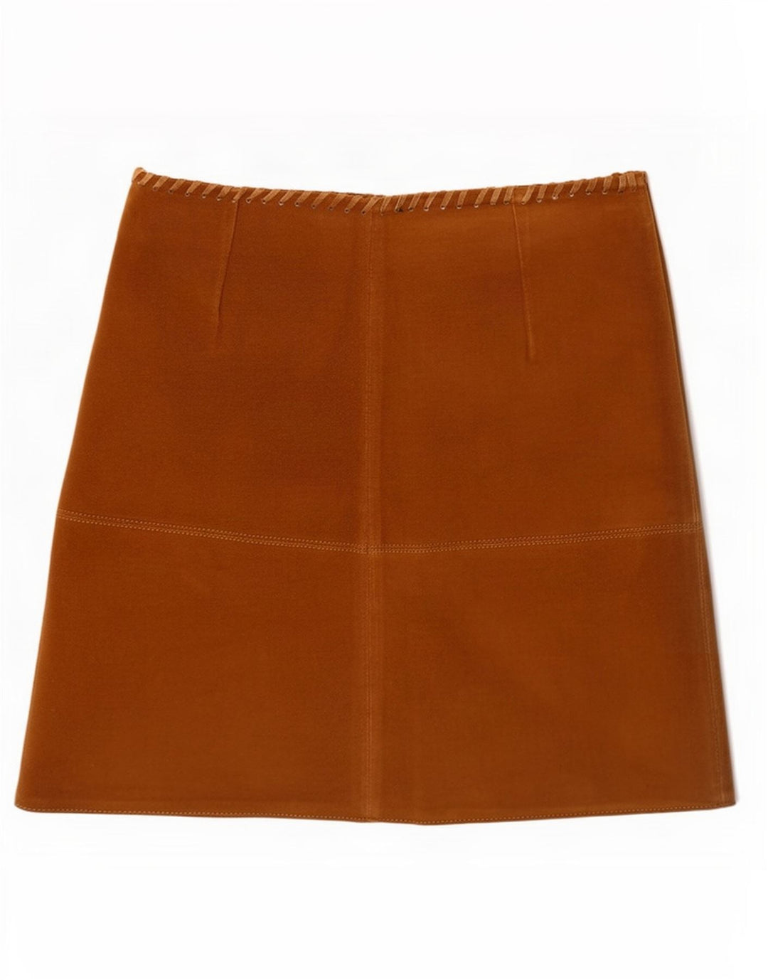 Женская замшевая мини-юбка Zara Medium W28 Бежевая кожа