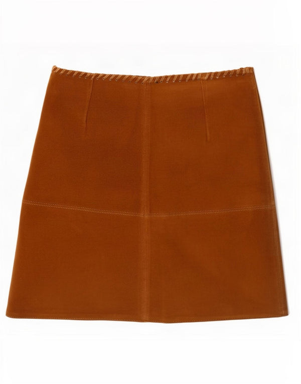 Женская замшевая мини-юбка Zara Medium W28 Бежевая кожа