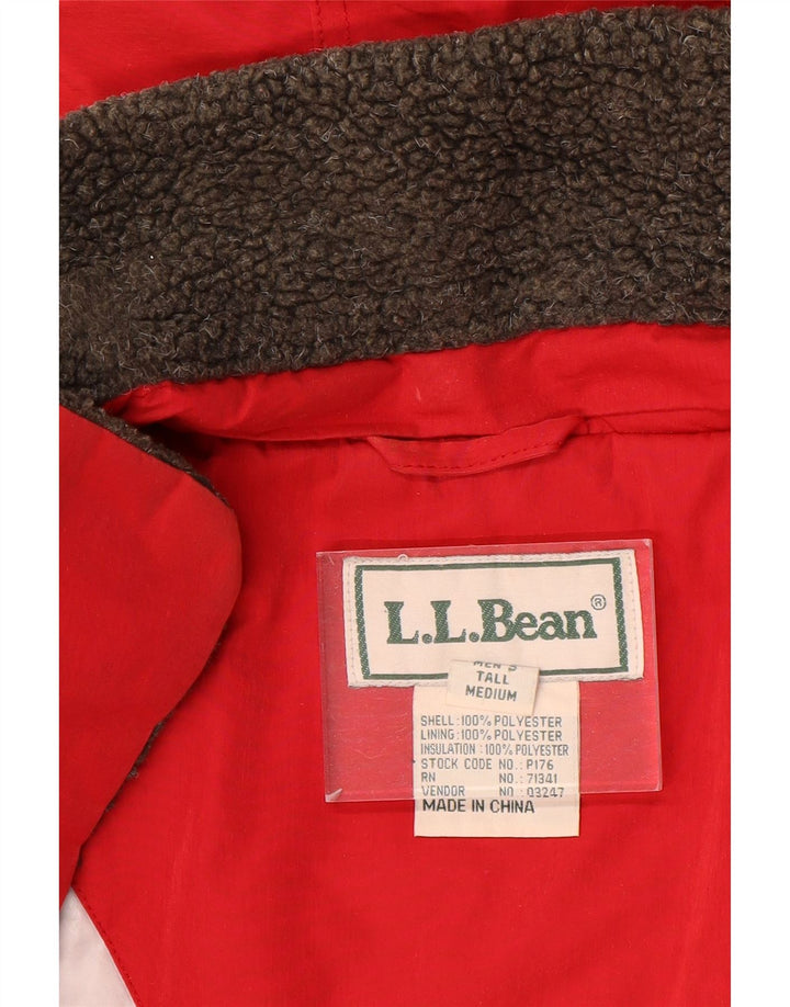 Мужская лыжная куртка L.L.Bean с капюшоном UK 38, средний красный полиэстер