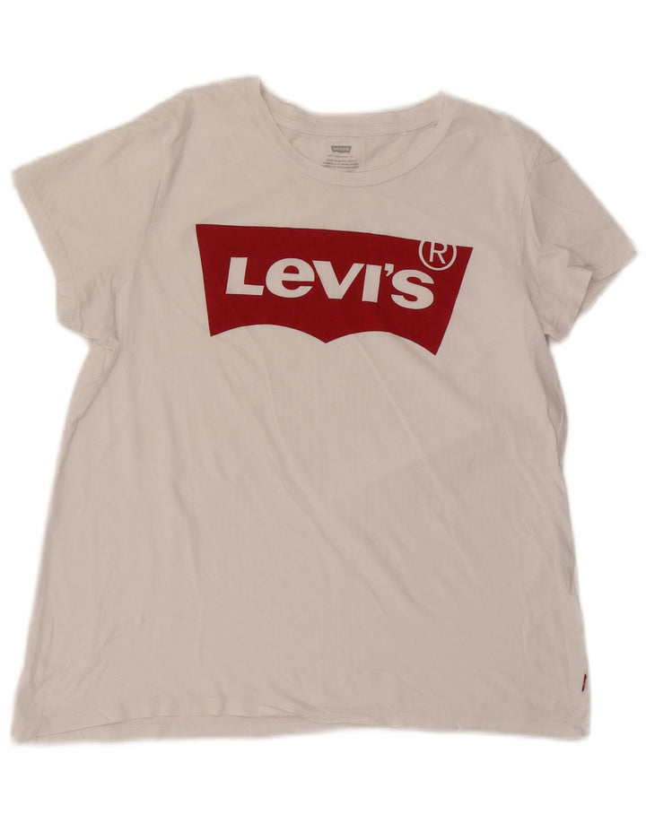 Женская футболка с рисунком Levi's Top UK 16, большая белая