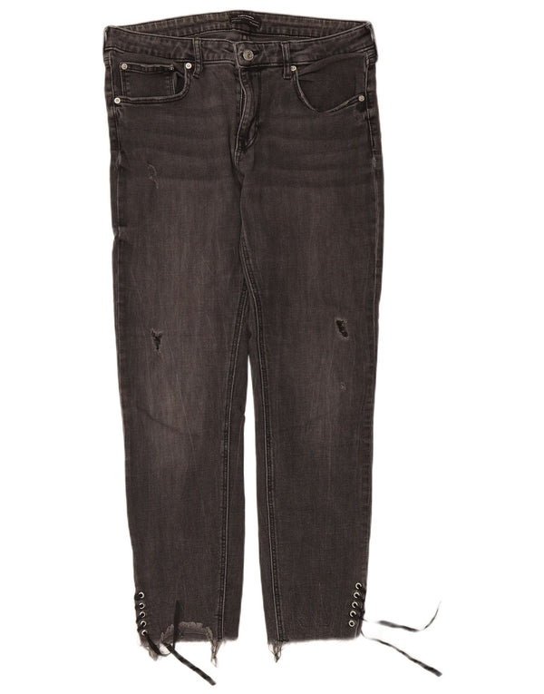 Женские потертые узкие джинсы Zara EU 44 XL W34 L27 серые