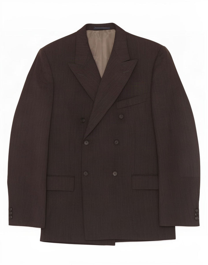 Trussardi Мужской двубортный пиджак IT 52 XL Серый в тонкую полоску