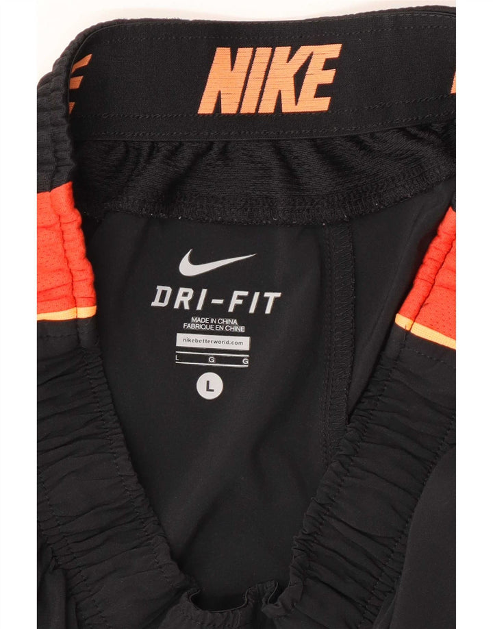Мужские спортивные шорты Nike, большие черные полиэстер с цветными блоками
