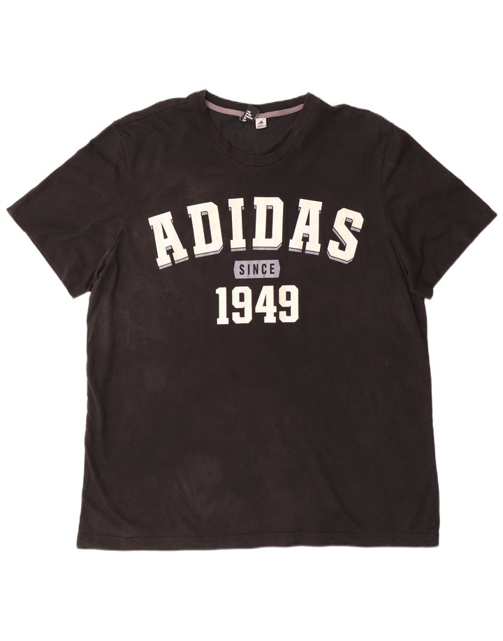 Мужская футболка с рисунком ADIDAS 2XL, черный хлопок