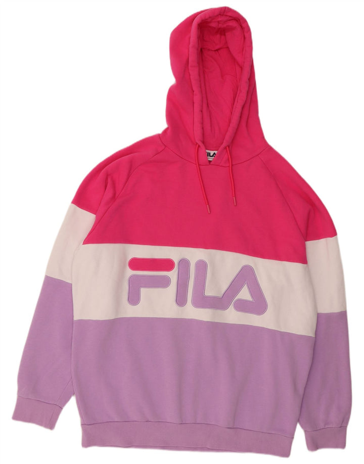 Женский джемпер с капюшоном FILA UK 22 3XL, разноцветный, с цветными блоками