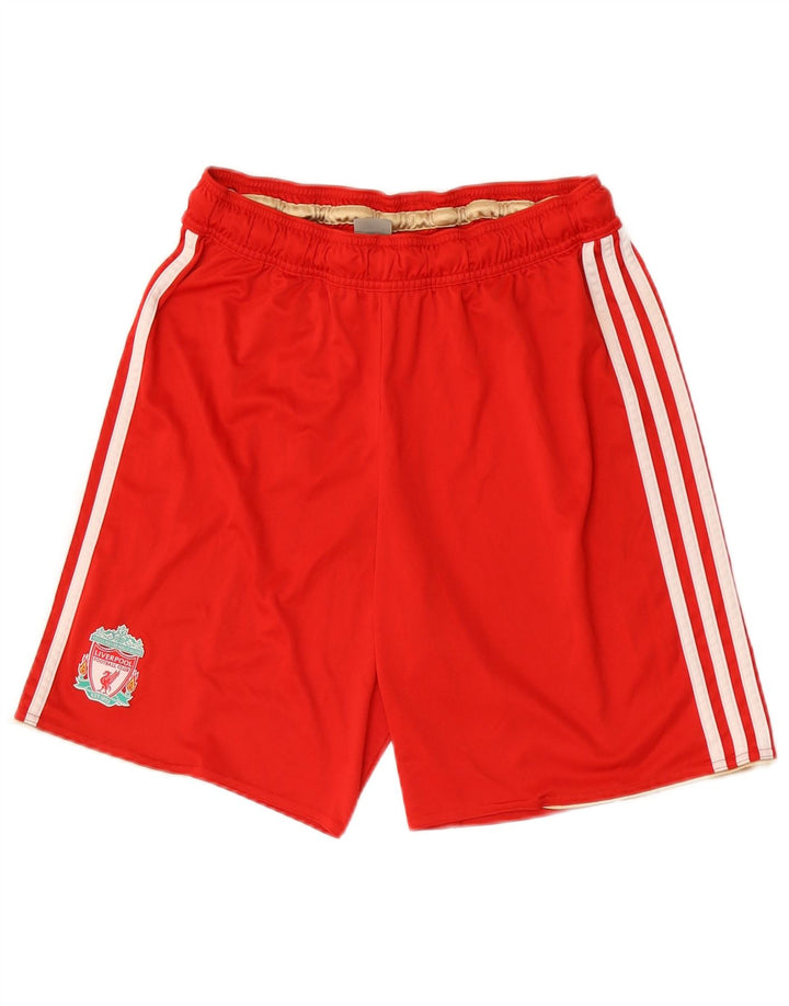 Мужские спортивные шорты Adidas Liverpool из полиэстера среднего красного цвета