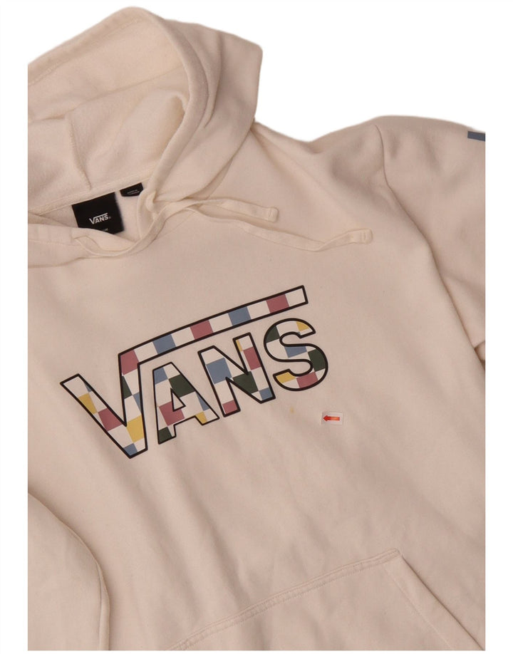 Мужской джемпер с капюшоном с графическим рисунком Vans, хлопковый средний белый цвет