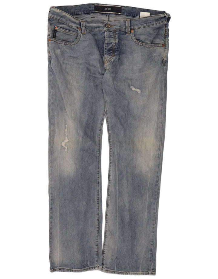 Мужские прямые джинсы Armani W38 L32, синий хлопок