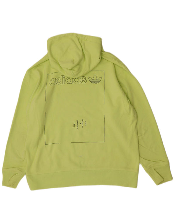 Женский джемпер с капюшоном Adidas Oversized с рисунком UK 10, маленький зеленый хлопок