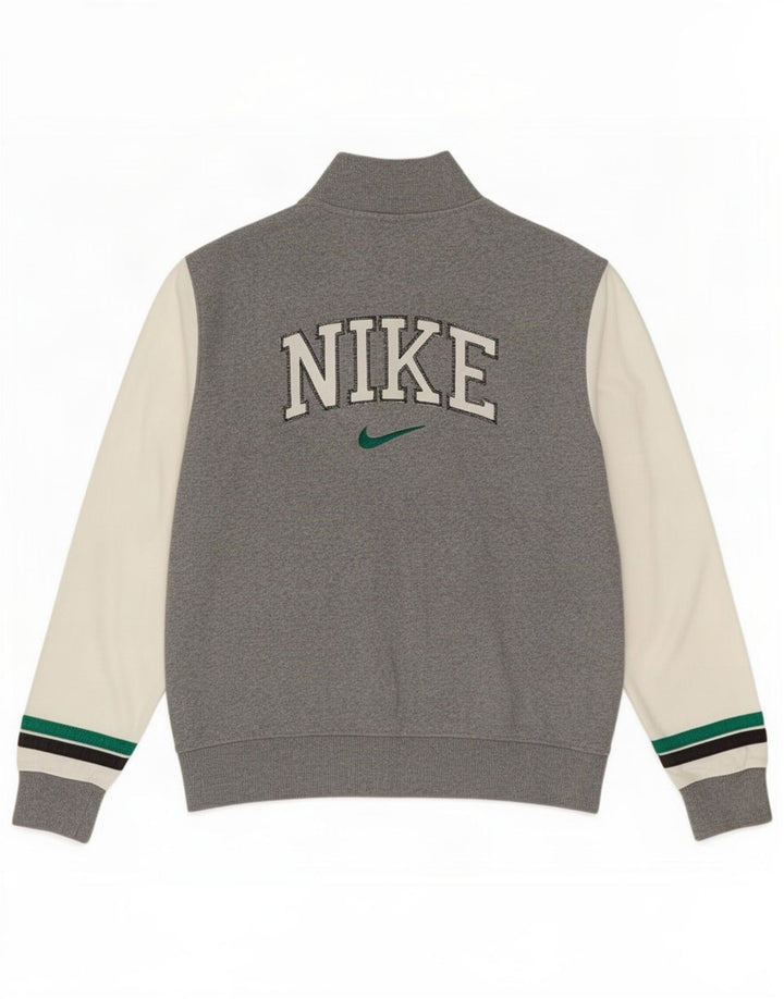Мужской спортивный костюм с графическим рисунком Nike, маленькая серая хлопковая куртка с цветными блоками