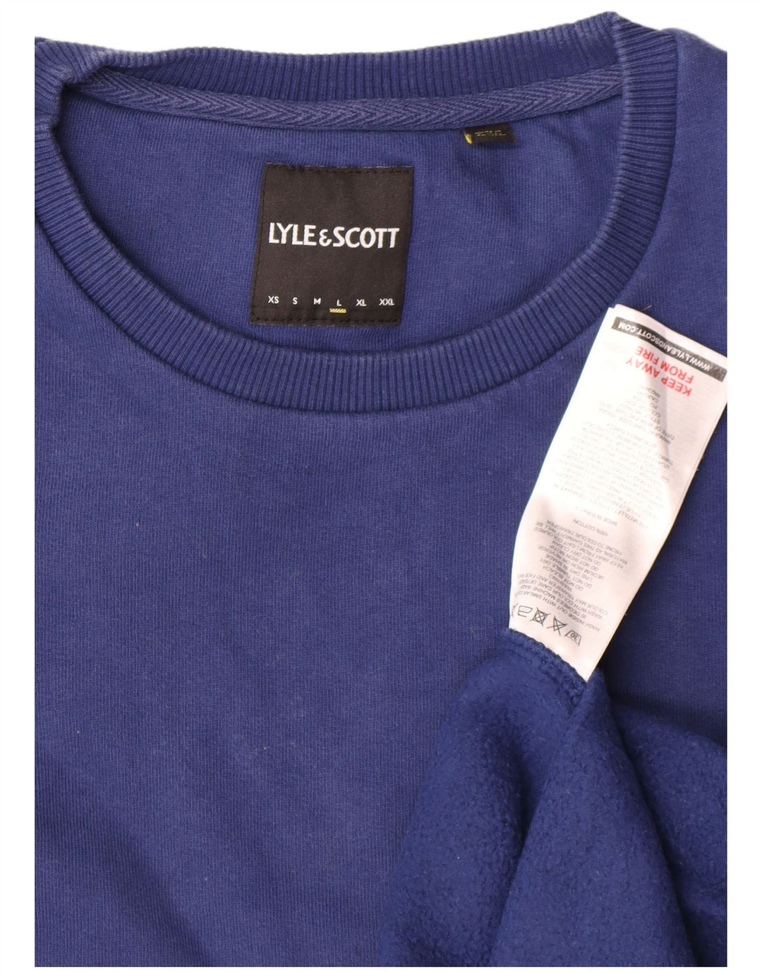 Мужской свитер Lyle & Scott, большой синий хлопковый джемпер
