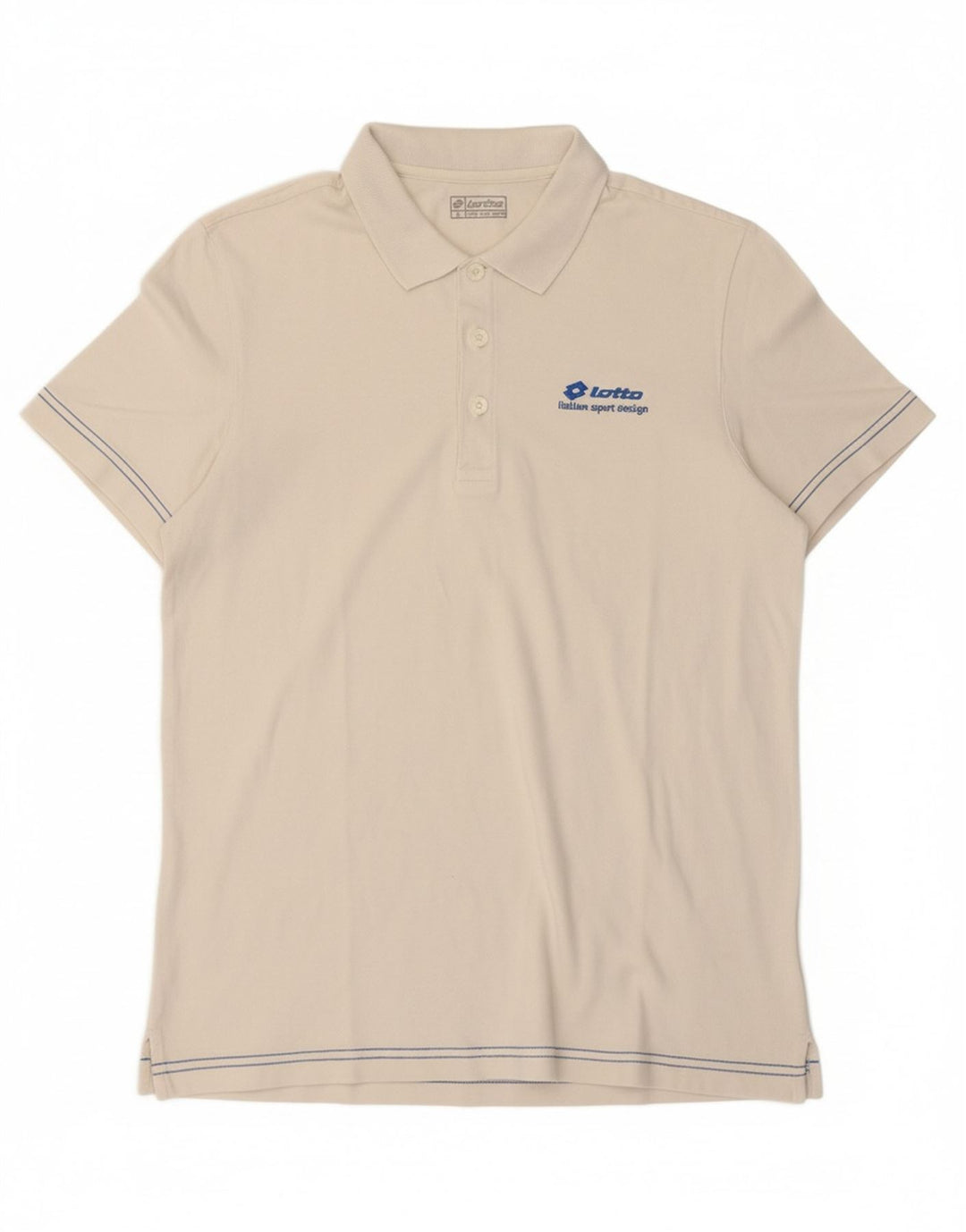 LOTTO Mens Polo Shirt XL Off White Cotton Vintage Lotto and Second-Hand Lotto from Messina Hembry 
