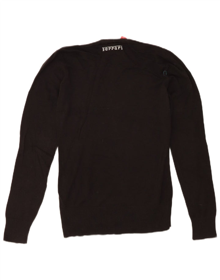 PUMA Womens Ferrari Crew Neck Jumper Sweater UK 14 Medium Black