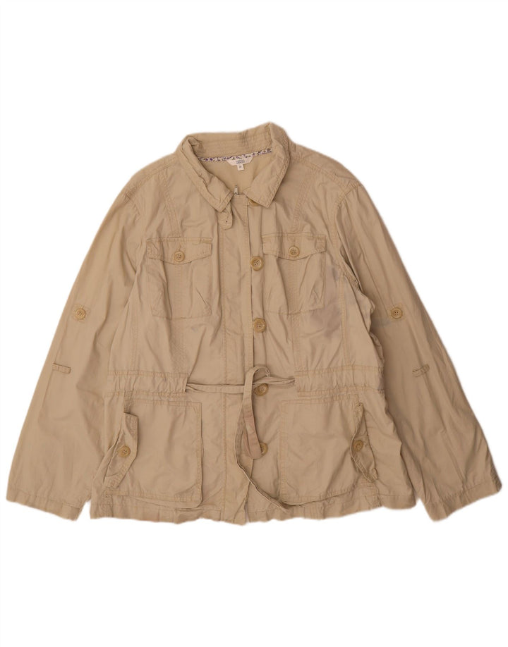 Женская куртка Marks & Spencer UK 22 3XL бежевого цвета, хлопок