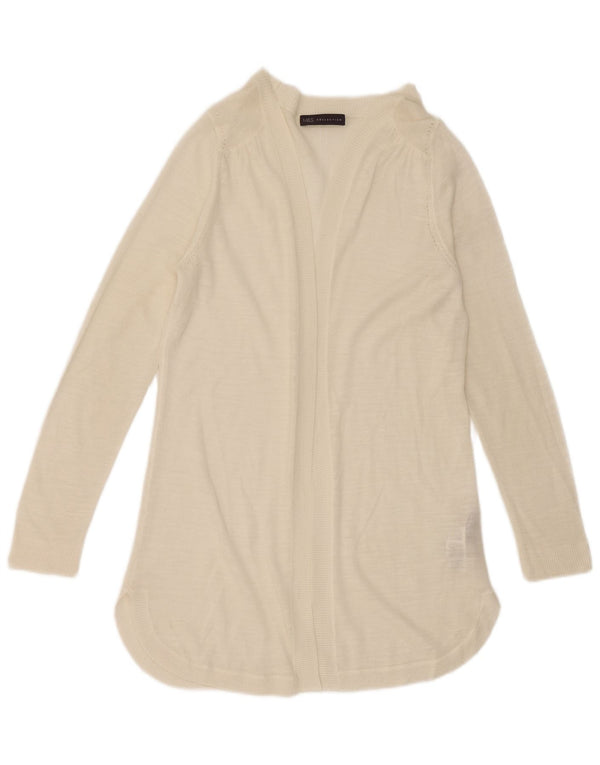 Marks & Spencer Womens Longline Open Cardigan Sweater UK 14 Medium White