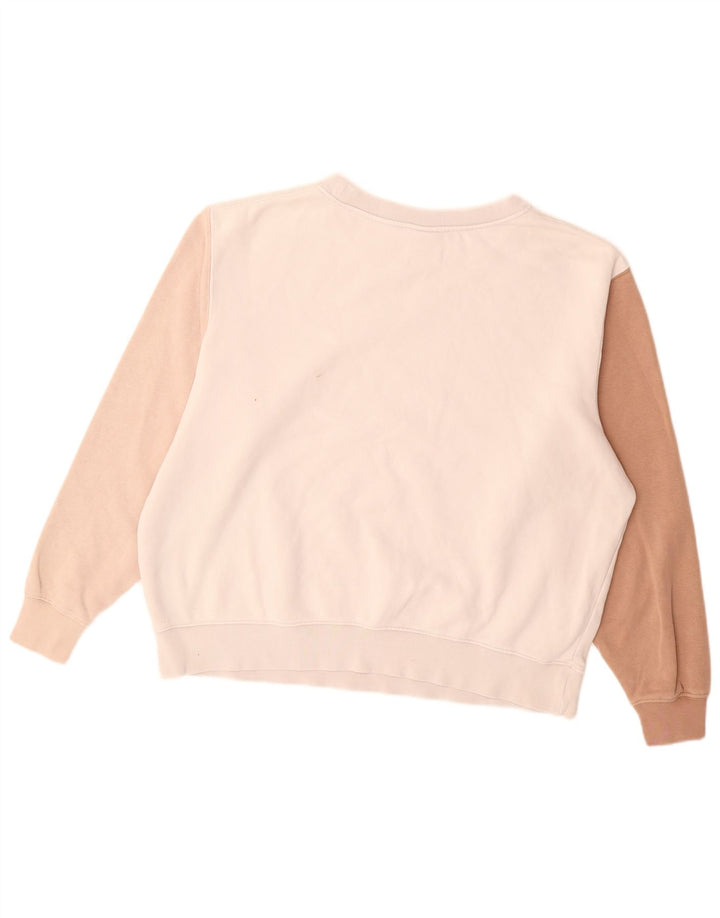 Женский свитер Nike UK 14, средний бежевый, хлопок с цветными блоками