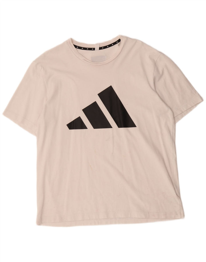 Мужская футболка Adidas с рисунком, большой белый хлопок