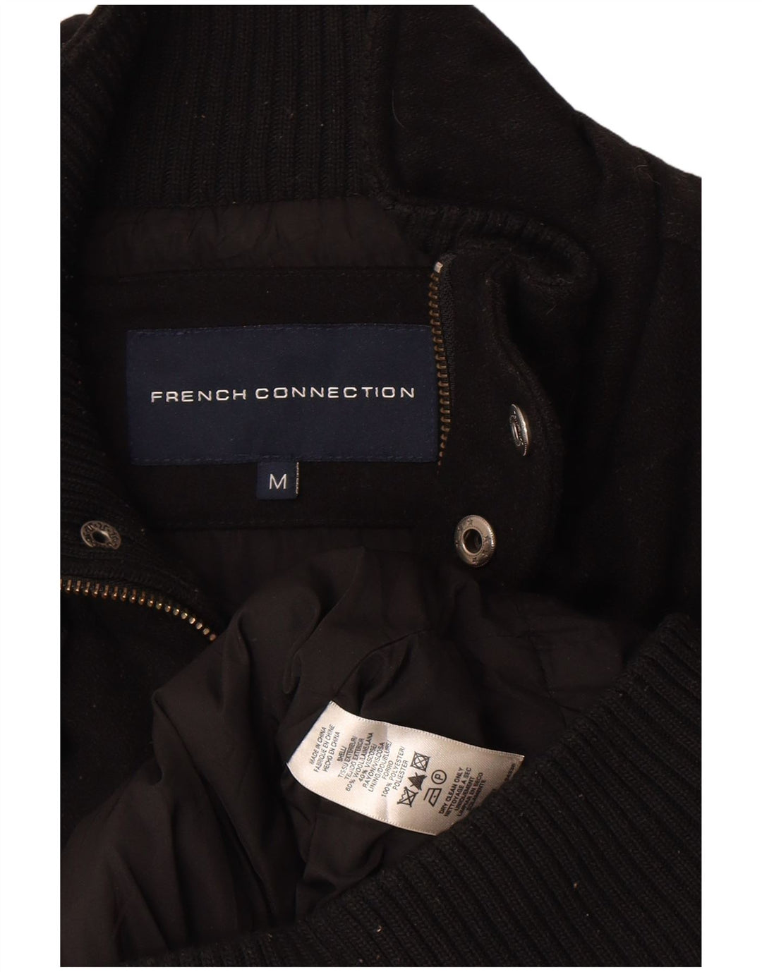 Мужская дафл куртка French Connection UK 38, средний черный цвет шерсти