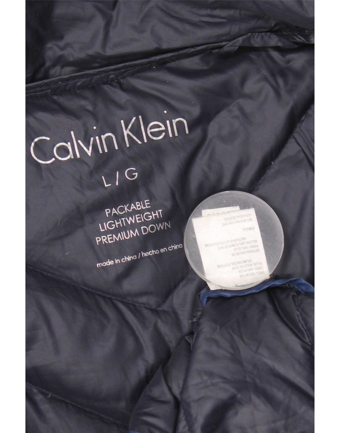 Женское стеганое пальто Calvin Klein UK 16, большой темно-синий нейлон