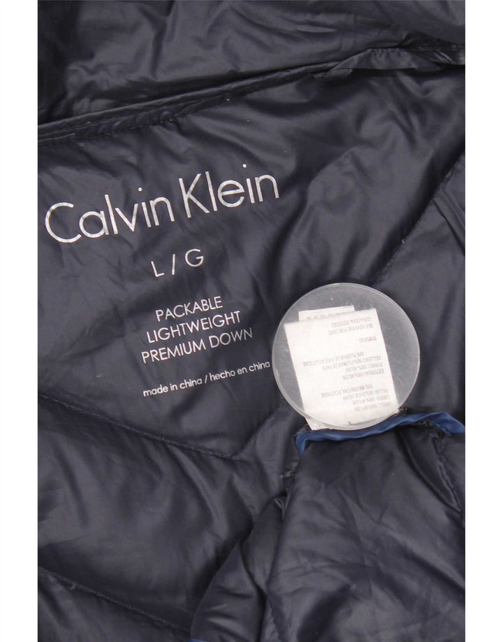 Женское стеганое пальто Calvin Klein UK 16, большой темно-синий нейлон
