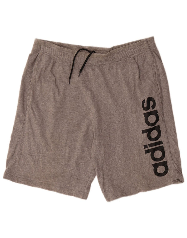Мужские спортивные шорты Adidas с рисунком, средний серый хлопок с крапинками