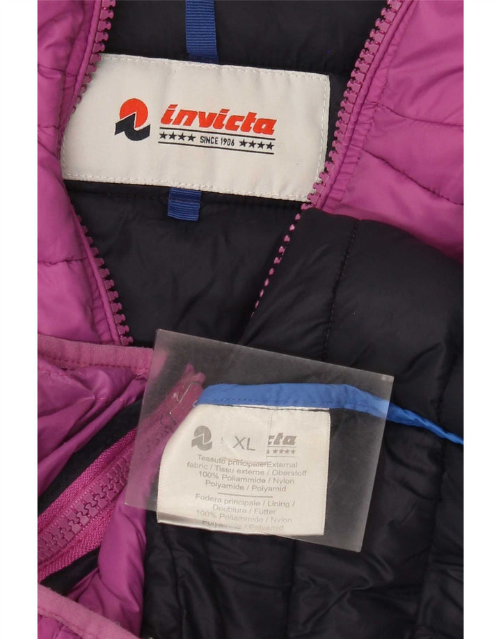 Invicta Женская стеганая куртка с капюшоном UK 18 XL Фиолетовый Полиамид