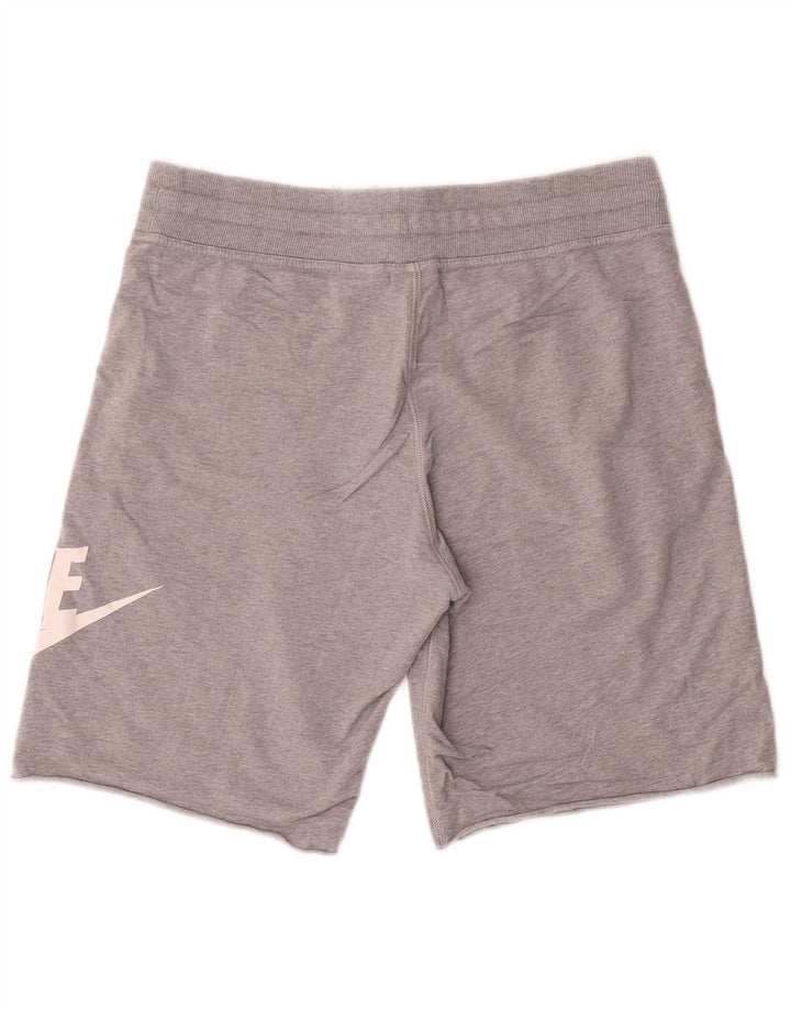 Мужские спортивные шорты Nike с графическим рисунком, хлопковые, среднего серого цвета