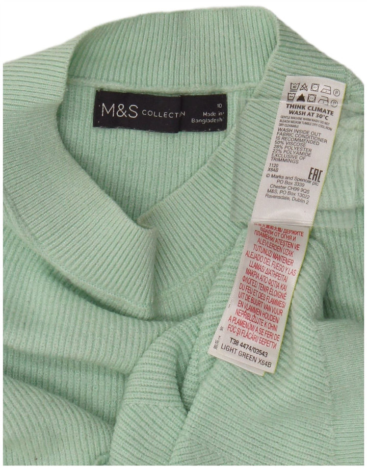 Женский укороченный джемпер с высоким воротником Marks & Spencer, Великобритания, 10, маленький зеленый