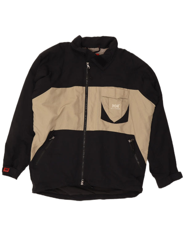 Мужская ветровка HELLY HANSEN UK 40, большая черная нейлоновая куртка с цветными блоками