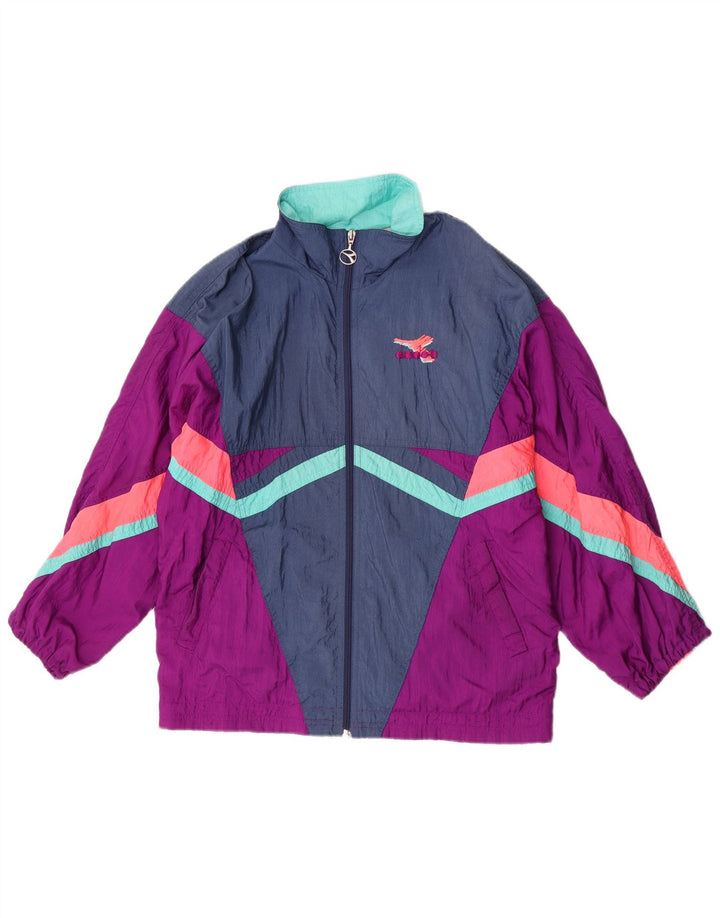Женский спортивный костюм Diadora, верхняя куртка, средний, разноцветный, с цветными блоками, ретро