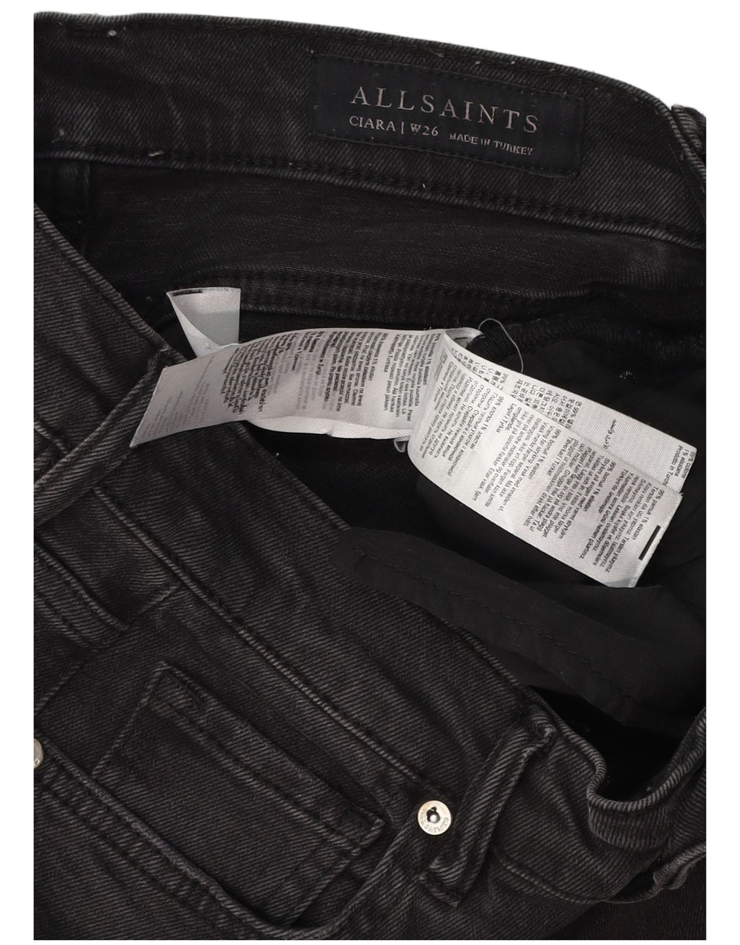 Женские джинсы ALL SAINTS Bootcut W26 L30, черный хлопок