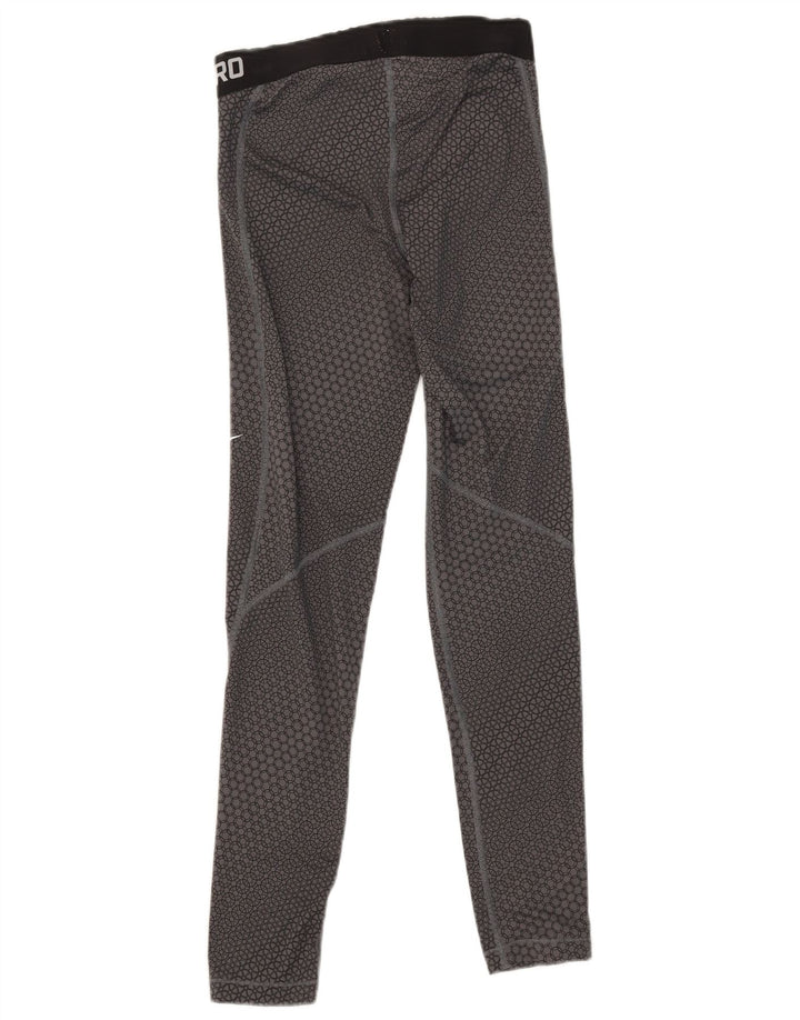 Женские леггинсы с рисунком Nike Dri Fit UK 8, маленькие серые, полиэстер с геометрическим рисунком
