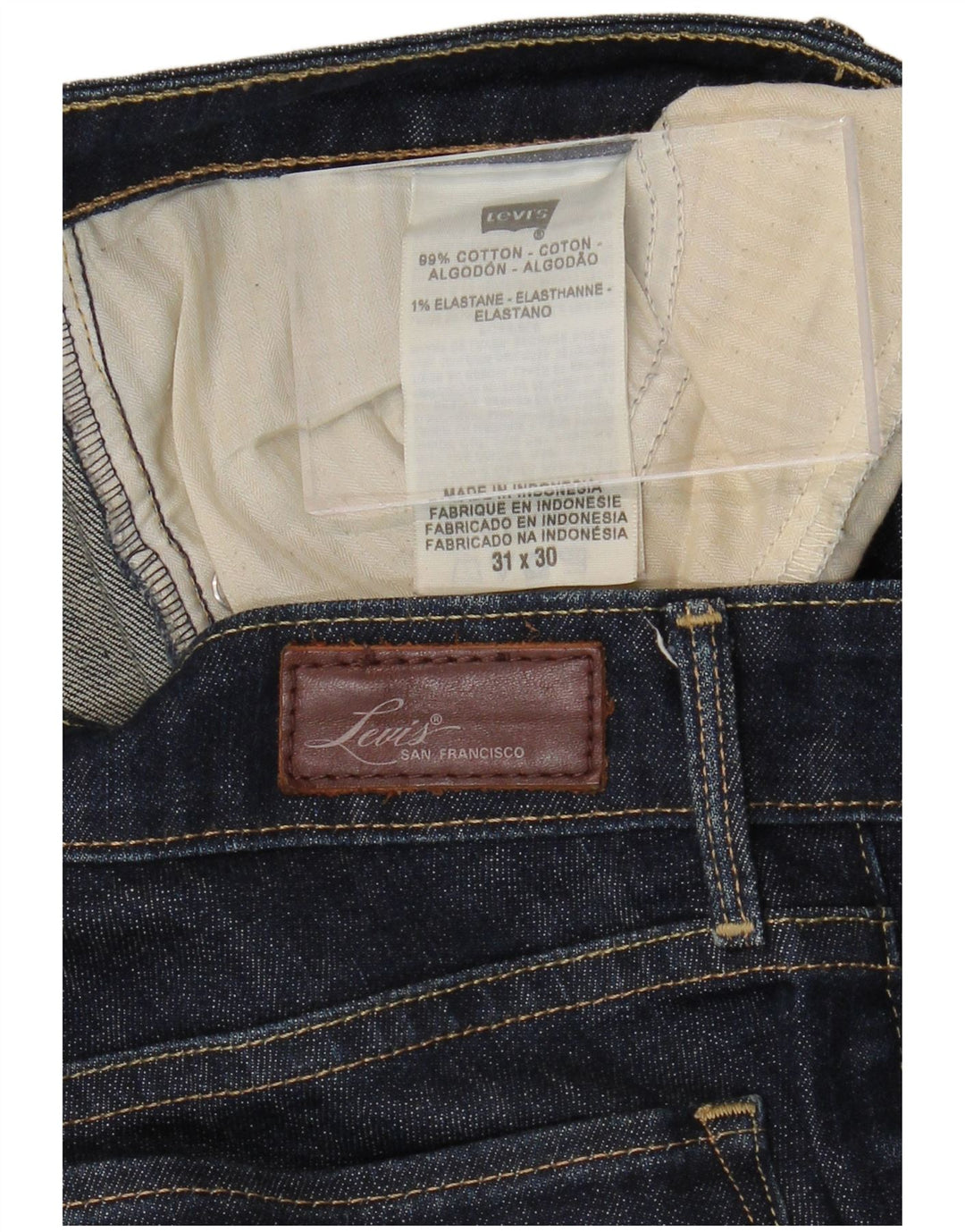 Женские прямые джинсы LEVI'S W31 L30 Темно-синие, хлопок