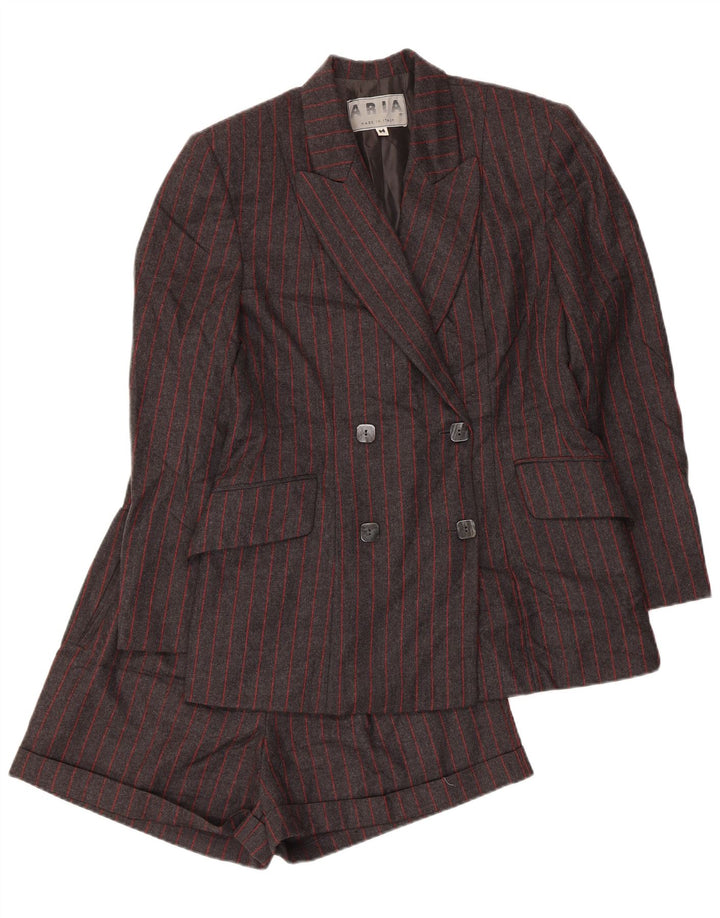 Женский двубортный комплект из 2 предметов Aria UK 14, средний W26, шерсть в серую полоску