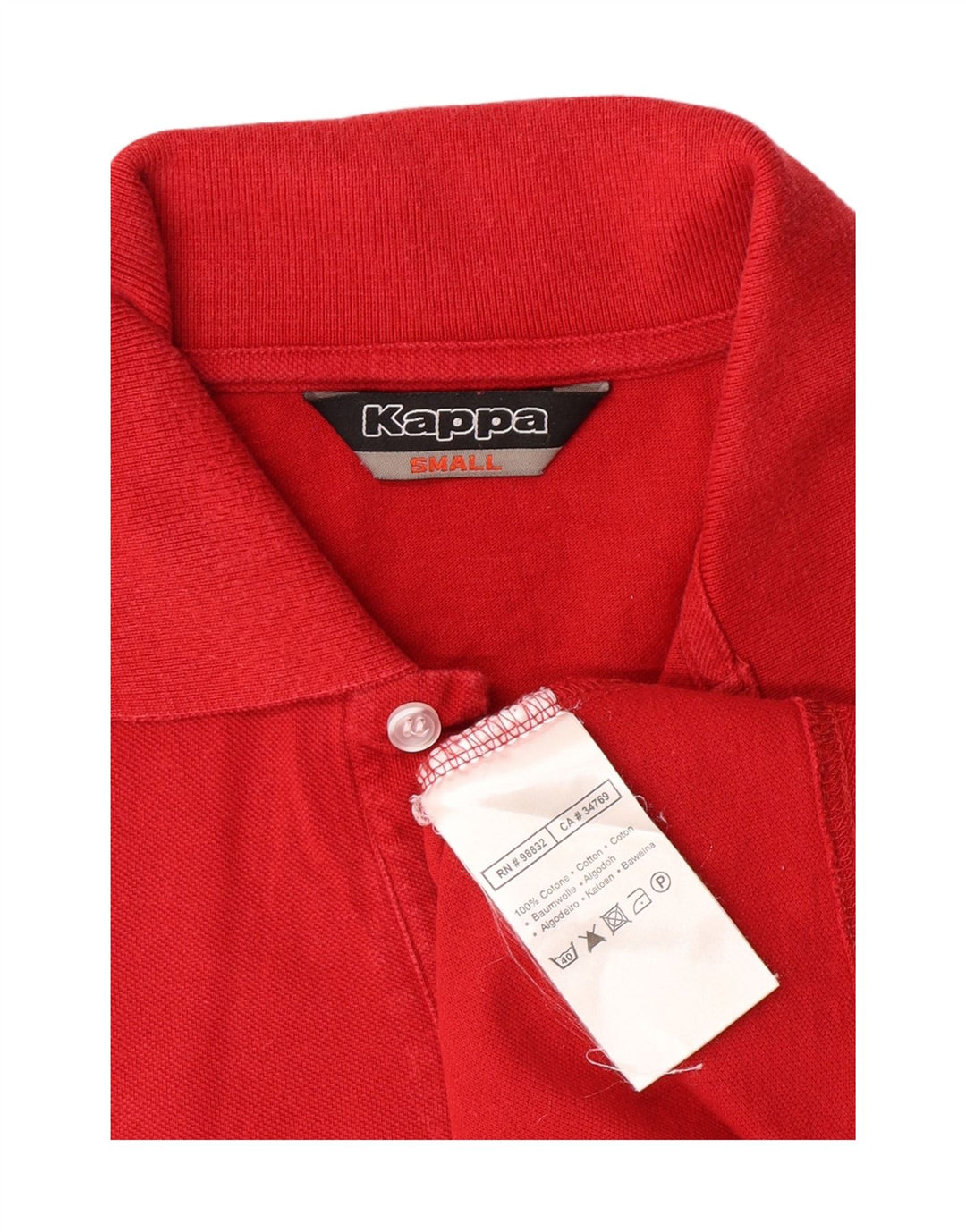 KAPPA Mens Polo Shirt Small Red Cotton