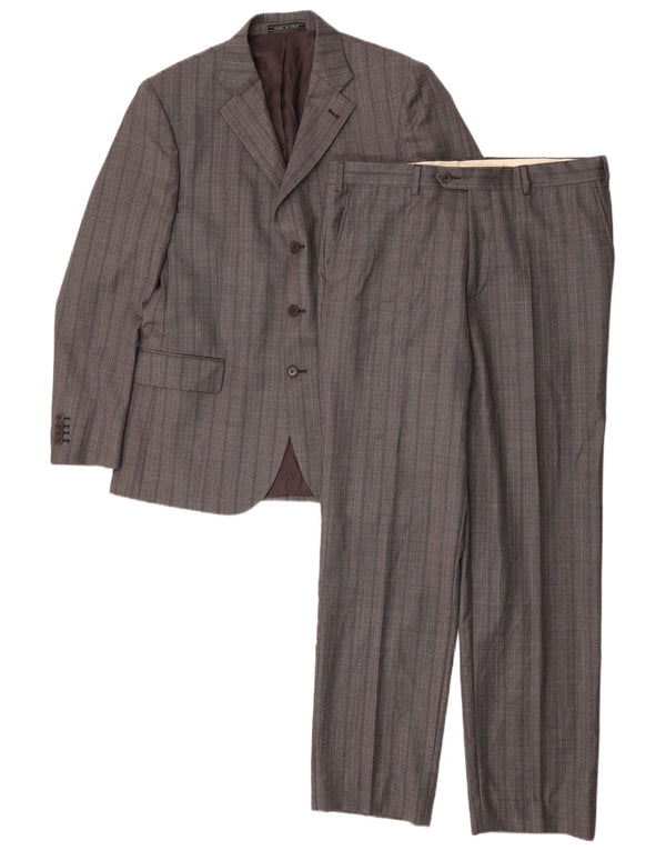 Loro Piana Мужской костюм из 2 предметов на трех пуговицах IT 52 XL W34 L32 Серый в полоску из шерсти