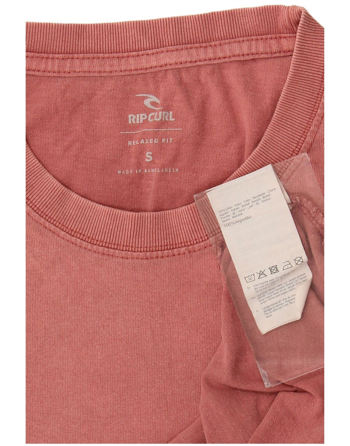 Мужская футболка свободного кроя Rip Curl, маленький розовый хлопковый топ