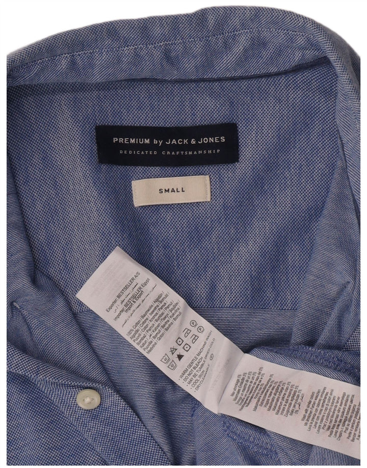 Мужская рубашка Jack & Jones, маленькая синяя, хлопок