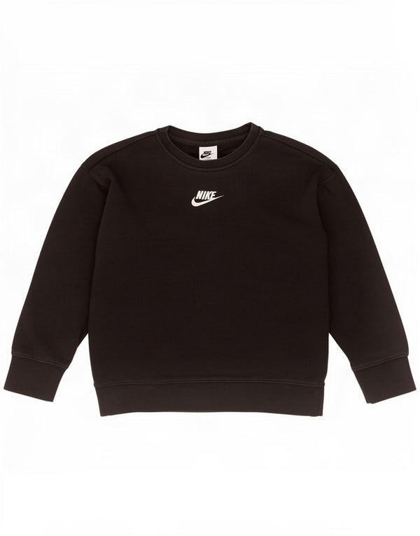 Свитшот Nike для девочек, 10–11 лет, средний черный, хлопок, хлопковый