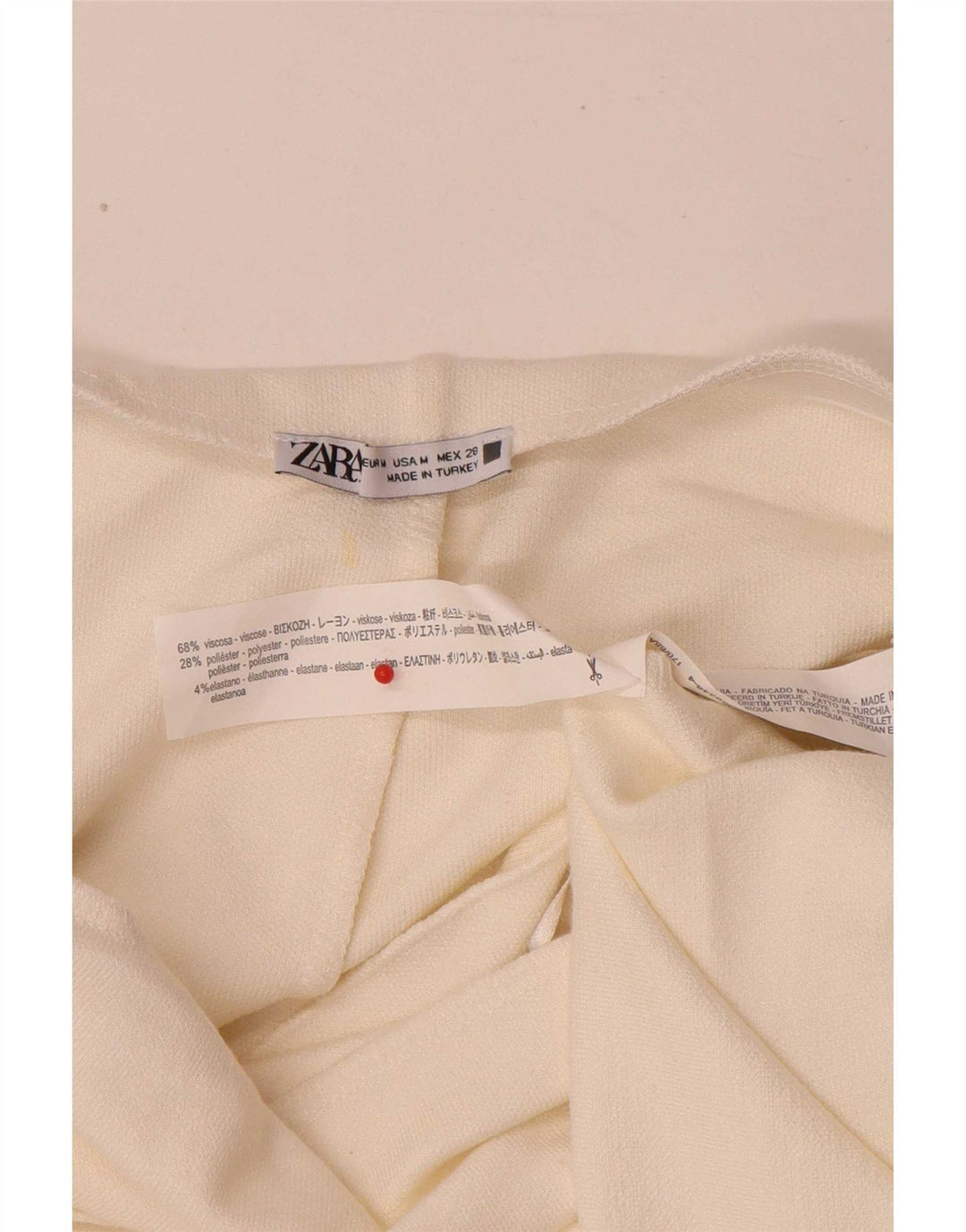 Женское платье без бретелек Zara UK 14, средний размер, белая вискоза