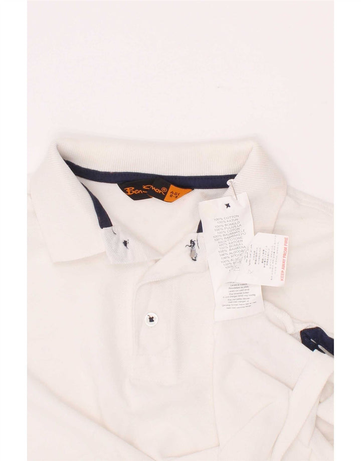 Рубашка-поло Ben Sherman для мальчиков 8-9 лет, белый хлопок