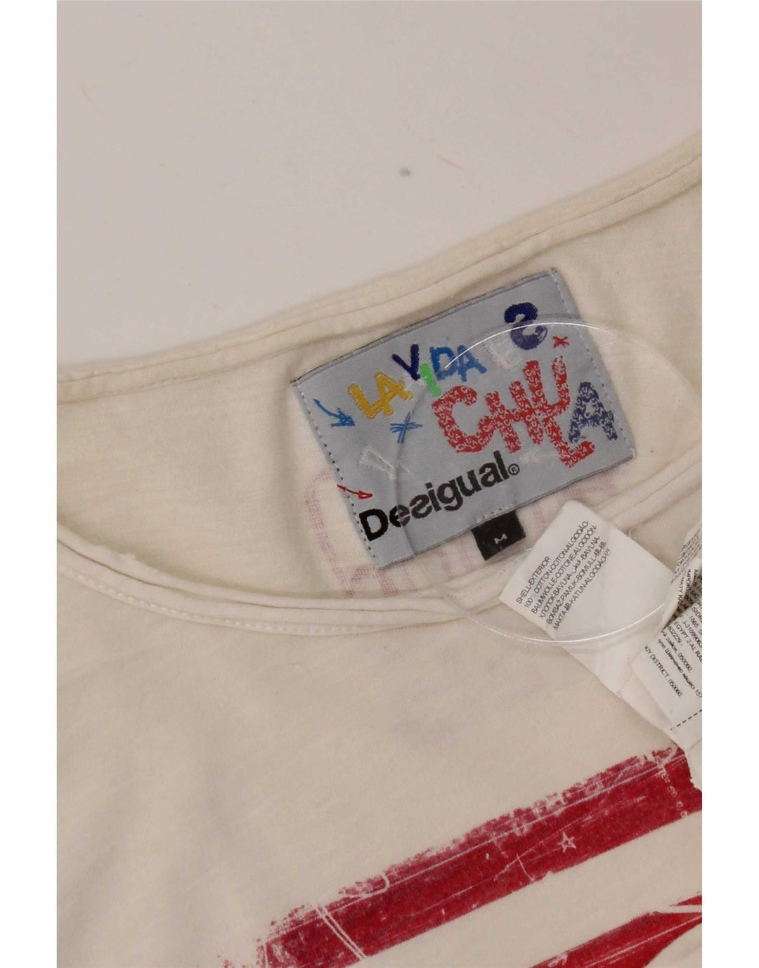 Мужская футболка с рисунком Desigual, средний белый хлопок, белый цвет